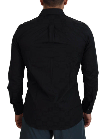 Dolce & Gabbana Men's Black Cotton Formal Martini Shirt - Ellie Belle