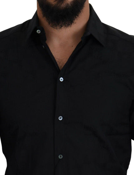 Dolce & Gabbana Men's Black Cotton Formal Martini Shirt - Ellie Belle