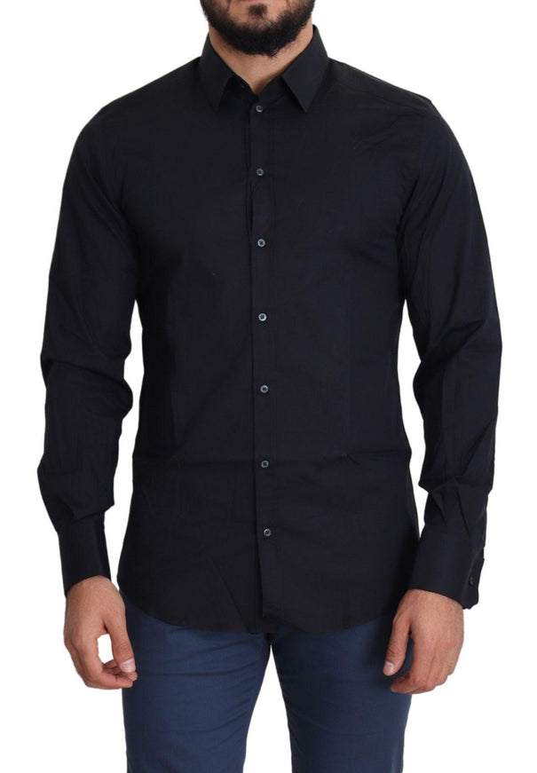 Dolce & Gabbana Men's Black Cotton Formal Shirt - Ellie Belle