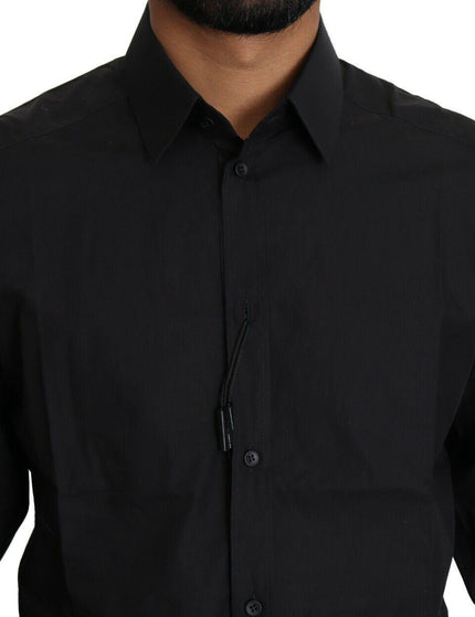 Dolce & Gabbana Men's Black Cotton Formal Top Shirt - Ellie Belle