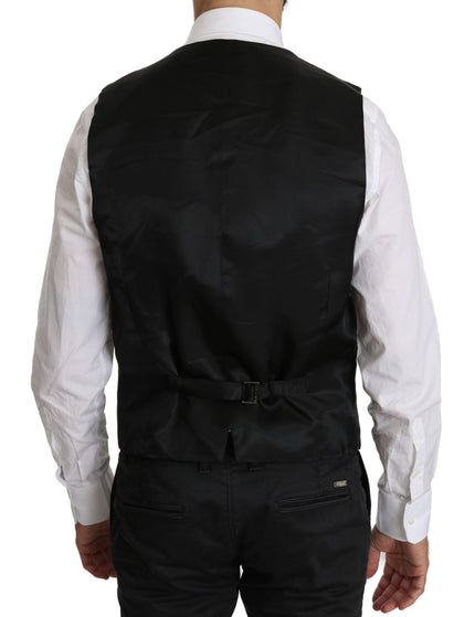 Dolce & Gabbana Men's Black Waistcoat Formal Gillet Staff Vest - Ellie Belle