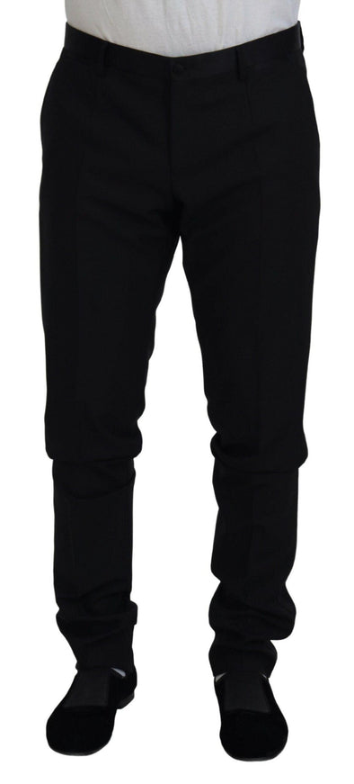 Dolce & Gabbana Men's Black Wool Chino Formal Pants - Ellie Belle