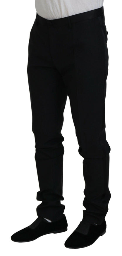 Dolce & Gabbana Men's Black Wool Chino Formal Pants - Ellie Belle