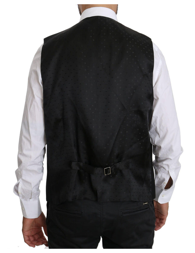 Dolce & Gabbana Men's Black Wool Waistcoat Formal Gilet Vest - Ellie Belle
