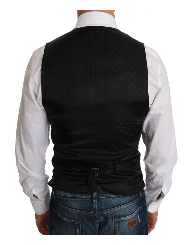 Dolce & Gabbana Men's Black Wool Waistcoat Vest - Ellie Belle