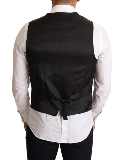 Dolce & Gabbana Men's Formal Black Wool Waistcoat Vest - Ellie Belle