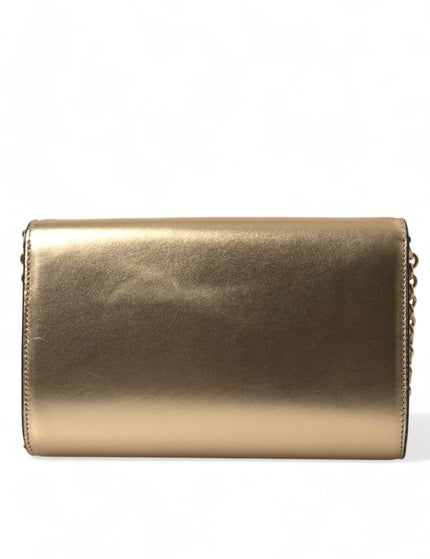 Dolce & Gabbana Metallic Gold Lambskin Leather Crossbody Mini Bag - Ellie Belle