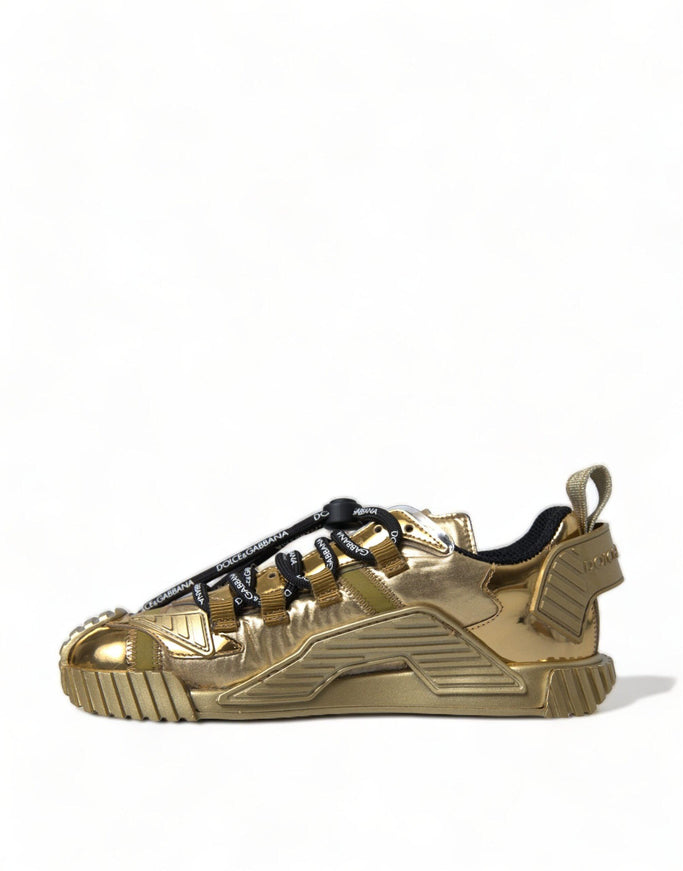 Dolce & Gabbana Metallic Gold NS1 Low Top Sneakers Shoes - Ellie Belle