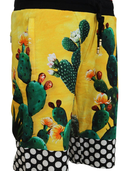 Dolce & Gabbana Multicolor Cactus Print Cotton Sweat Shorts - Ellie Belle