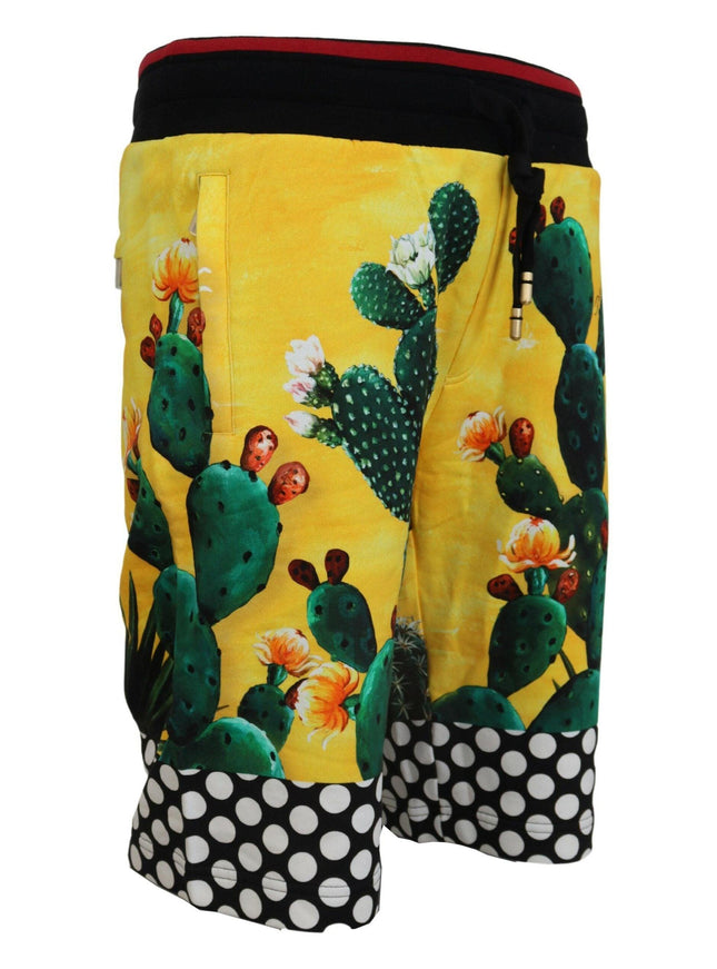 Dolce & Gabbana Multicolor Cactus Print Cotton Sweat Shorts - Ellie Belle