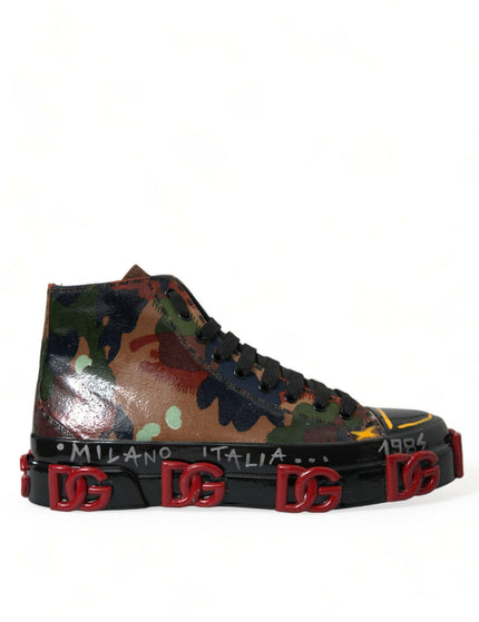 Dolce & Gabbana Multicolor Camouflage High Top Men Sneakers Shoes - Ellie Belle