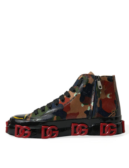 Dolce & Gabbana Multicolor Camouflage High Top Men Sneakers Shoes - Ellie Belle
