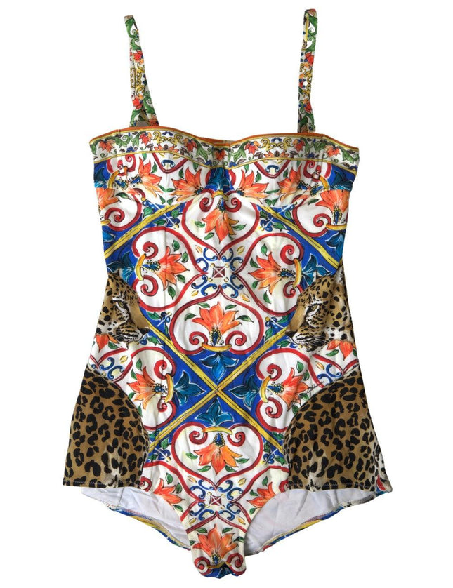 Dolce & Gabbana Multicolor Caretto One Piece Beachwear Bikini - Ellie Belle