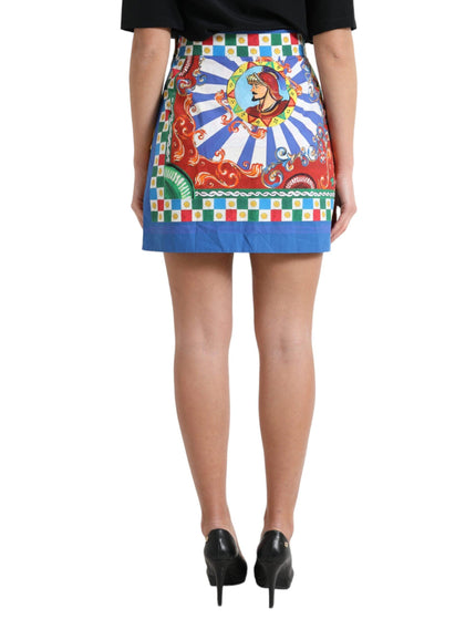 Dolce & Gabbana Multicolor Carretto Cotton High Waist Skirt - Ellie Belle