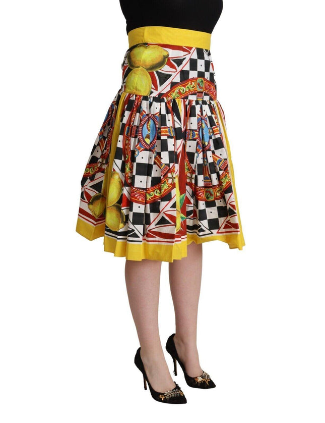 Dolce & Gabbana Multicolor Carretto High Waist A-line Pleated Skirt - Ellie Belle