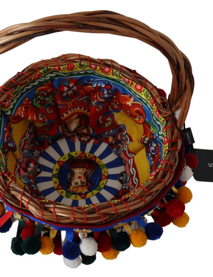 Dolce & Gabbana Multicolor Cotton Embellished Agnese Basket Tote Bag - Ellie Belle