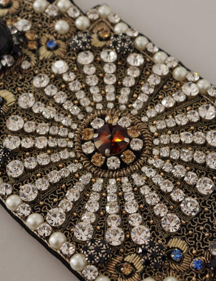 Dolce & Gabbana Multicolor Crystal Embellished Wide Sartoria Silk Belt - Ellie Belle