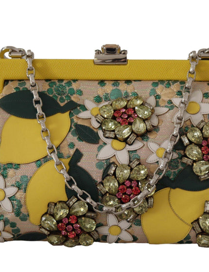 Dolce & Gabbana Multicolor Crystal Shoulder Silk Leather VANDA Purse - Ellie Belle