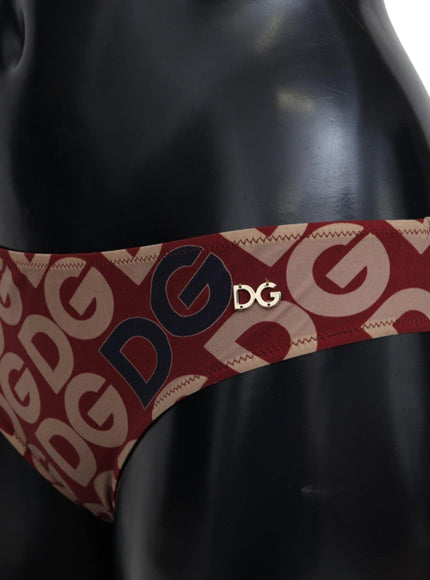 Dolce & Gabbana Multicolor DG Logo Print Bottom Beachwear Bikini Swimsuit - Ellie Belle