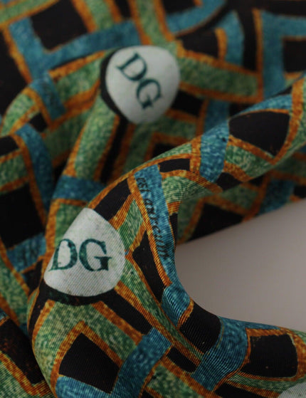 Dolce & Gabbana Multicolor DG Logo Shawl Warm Neck Wrap Fringe Scarf - Ellie Belle