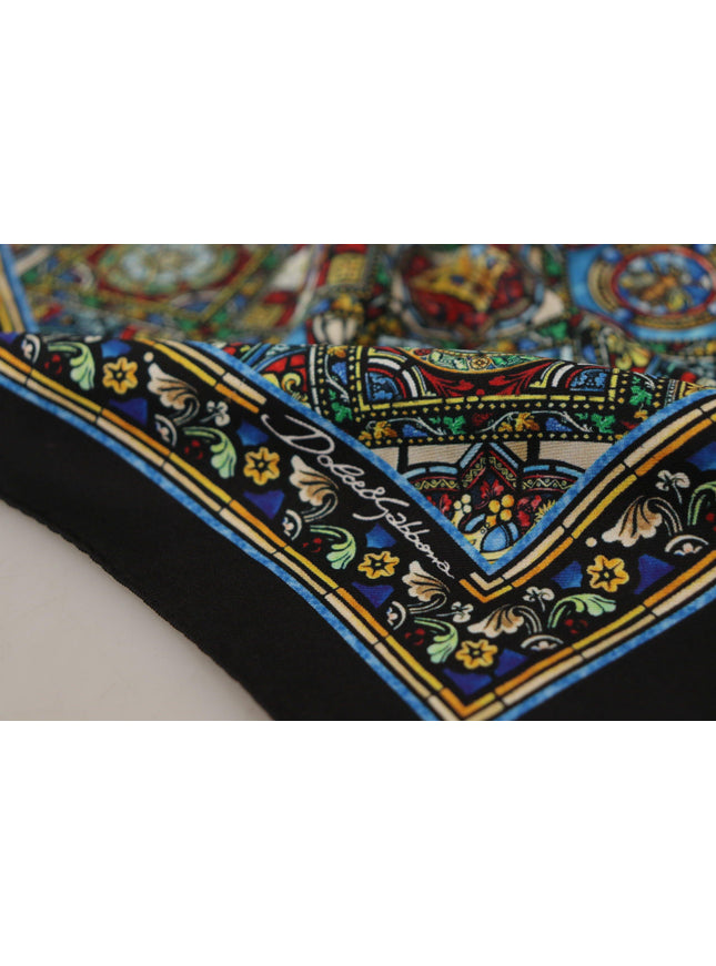 Dolce & Gabbana Multicolor DG Printed Square Handkerchief Scarf Silk - Ellie Belle