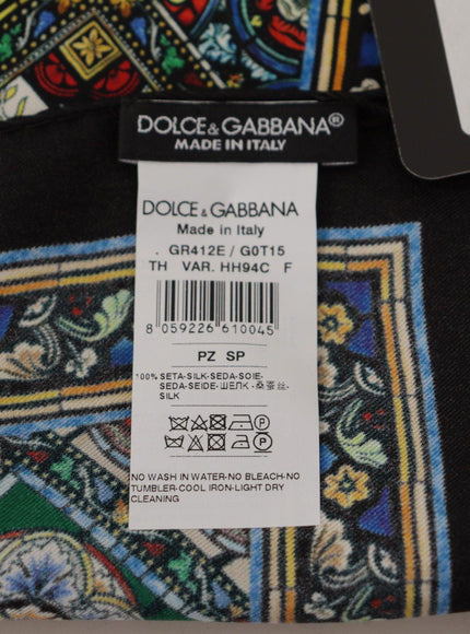 Dolce & Gabbana Multicolor DG Printed Square Handkerchief Scarf Silk - Ellie Belle
