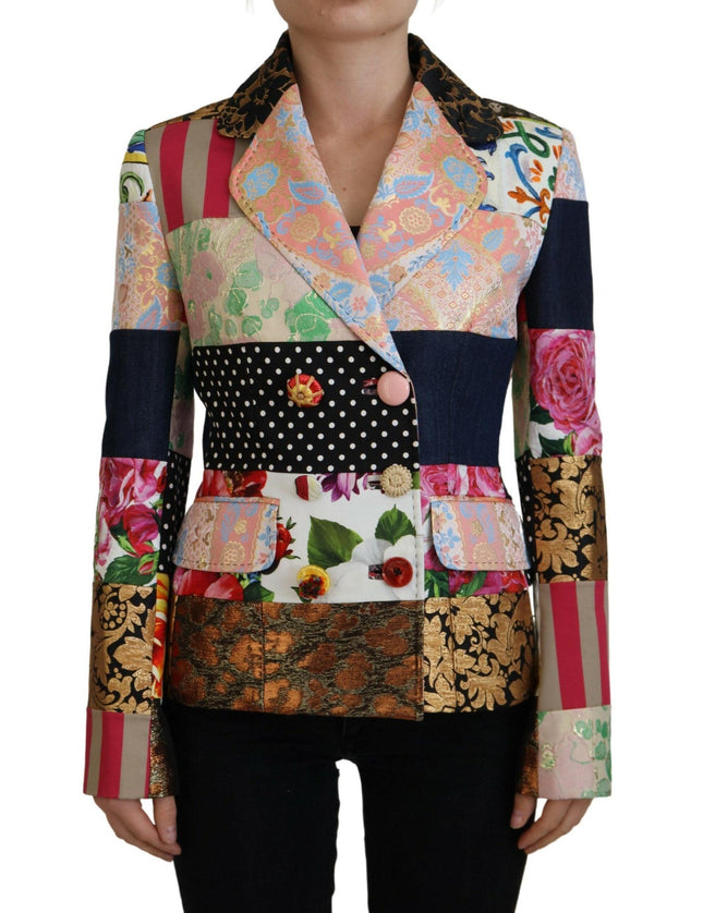 Dolce & Gabbana Multicolor Double Breasted Patchwork Jacquard Jacket - Ellie Belle