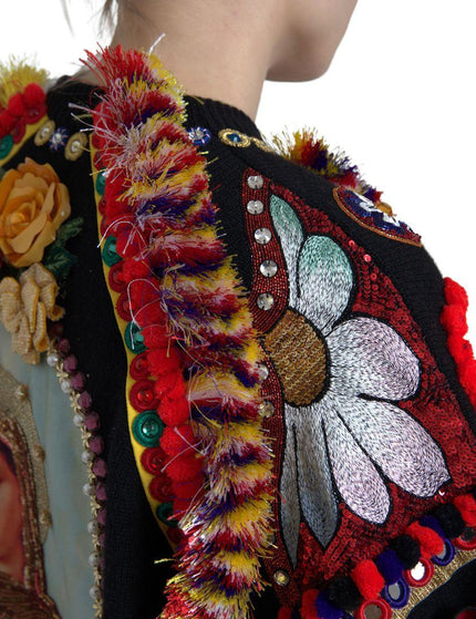 Dolce & Gabbana Multicolor Embellished Crew Neck Pullover Sweater - Ellie Belle