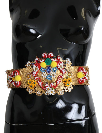 Dolce & Gabbana multicolor Embellished Floral Crystal Wide Waist Belt - Ellie Belle