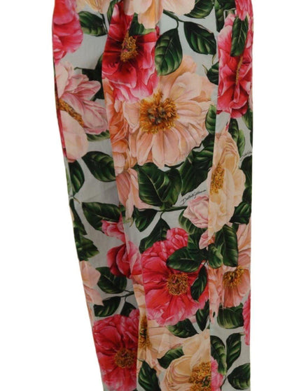 Dolce & Gabbana Multicolor Flora Printed High Waist Cropped Trouser Pants - Ellie Belle