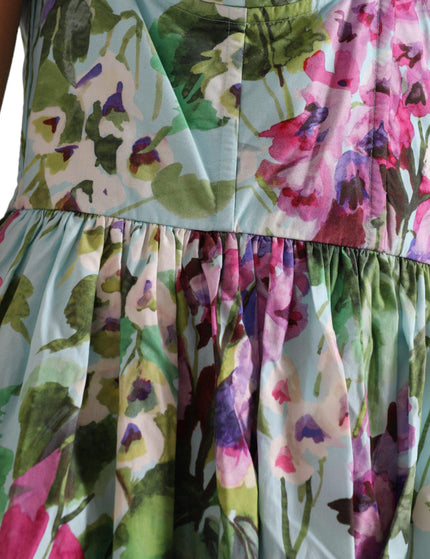 Dolce & Gabbana Multicolor Floral A-line Mini Cotton Shift Dress - Ellie Belle