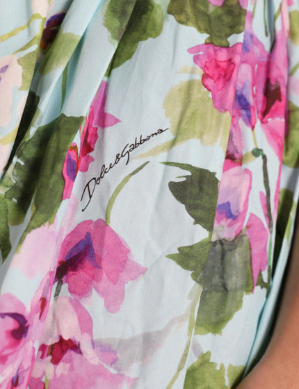 Dolce & Gabbana Multicolor Floral A-line Mini Cotton Shift Dress - Ellie Belle