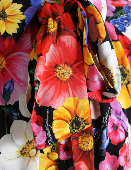 Dolce & Gabbana Multicolor Floral Ascot Collared Blouse Top - Ellie Belle