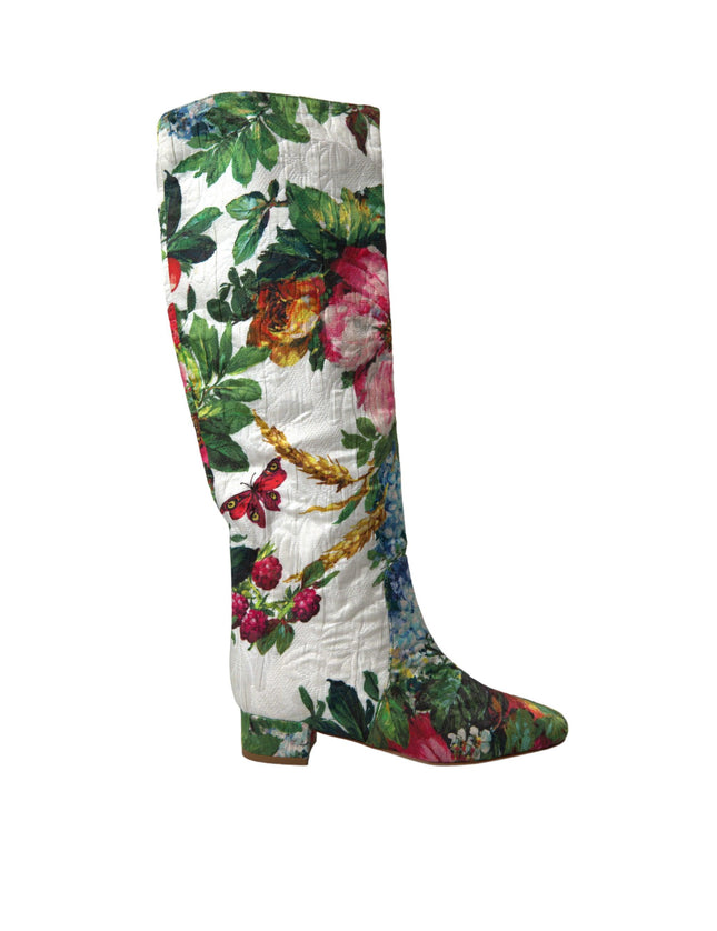 Dolce & Gabbana Multicolor Floral Brocade High Boots Shoes - Ellie Belle