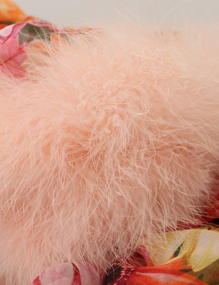 Dolce & Gabbana Multicolor Floral Fur Shearling Blouse Top - Ellie Belle
