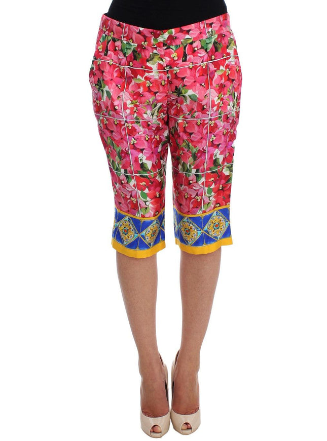 Dolce & Gabbana Multicolor Floral Knee Capris Shorts Pants - Ellie Belle