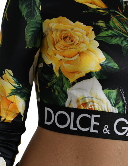 Dolce & Gabbana Multicolor Floral Long Sleeves Cropped Top - Ellie Belle