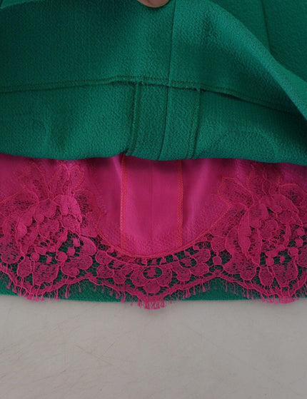Dolce & Gabbana Multicolor Floral Patch Wool Crepe Mini Skirt - Ellie Belle