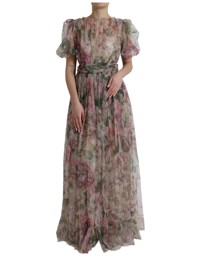 Dolce & Gabbana Multicolor Floral Print A-line Gown Dress - Ellie Belle