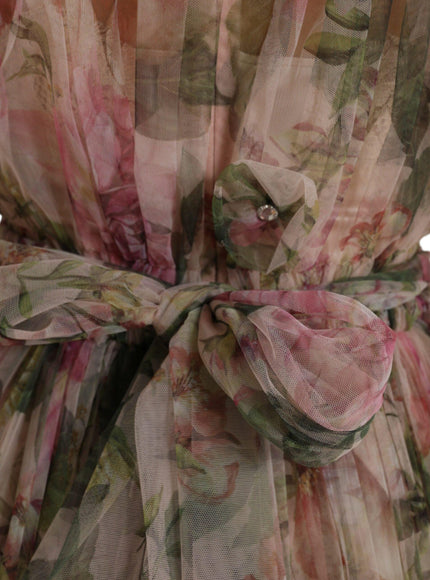 Dolce & Gabbana Multicolor Floral Print A-line Gown Dress - Ellie Belle