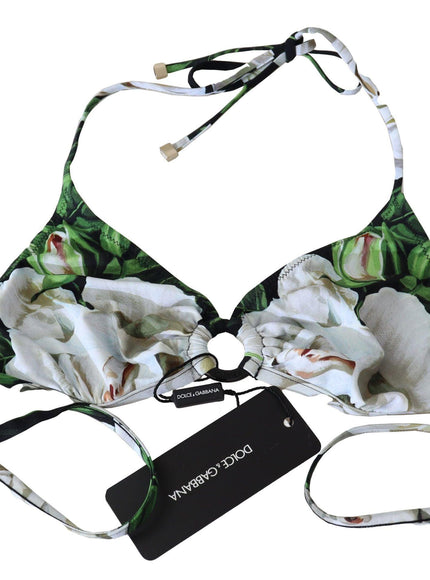 Dolce & Gabbana Multicolor Floral Print Halter Swimwear Bikini Top - Ellie Belle