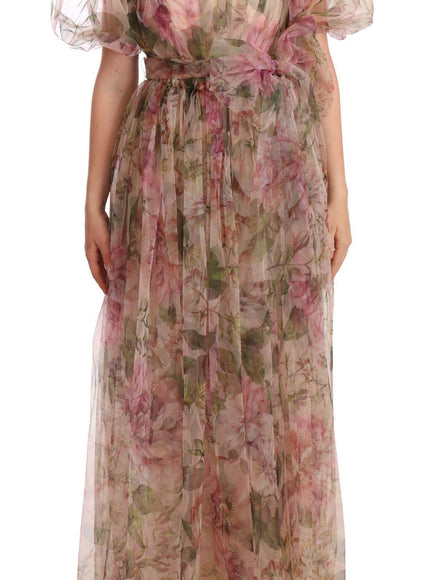Dolce & Gabbana Multicolor Floral Print Long Maxi Gown Dress