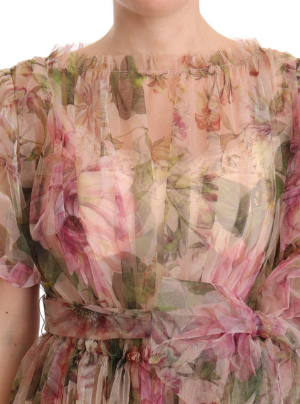 Dolce & Gabbana Multicolor Floral Print Long Maxi Gown Dress