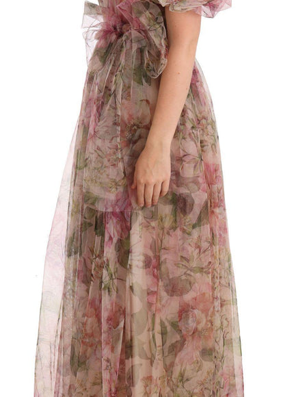 Dolce & Gabbana Multicolor Floral Print Long Maxi Gown Dress