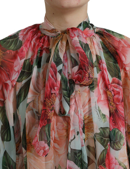 Dolce & Gabbana Multicolor Floral Print Silk Aline Midi Dress - Ellie Belle