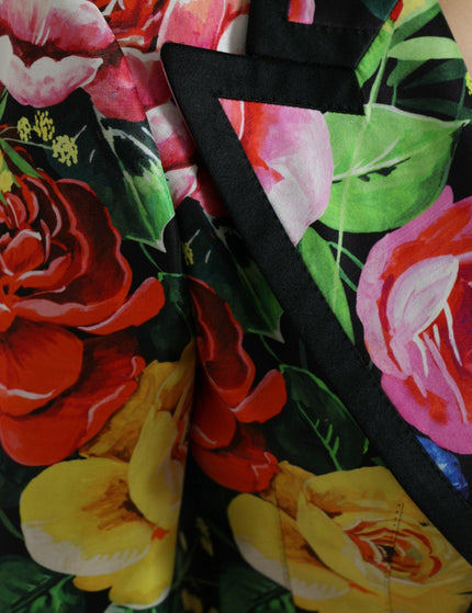 Dolce & Gabbana Multicolor Floral Print Silk Blazer Jacket - Ellie Belle