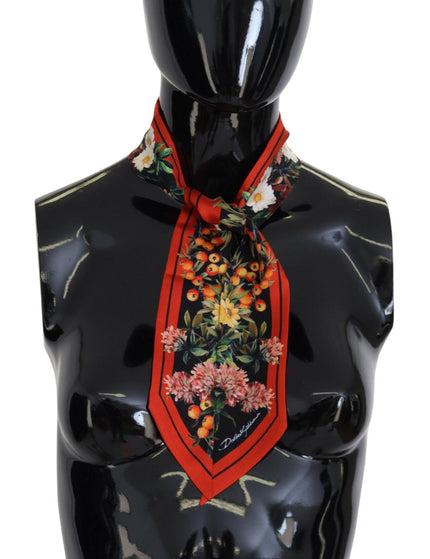 Dolce & Gabbana Multicolor Floral Print Silk Shawl Scarf - Ellie Belle