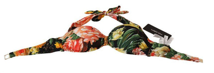 Dolce & Gabbana Multicolor Floral Print Swimsuit Bikini Top Swimwear - Ellie Belle