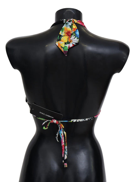 Dolce & Gabbana Multicolor Floral Print Swimwear Bikini Tops - Ellie Belle