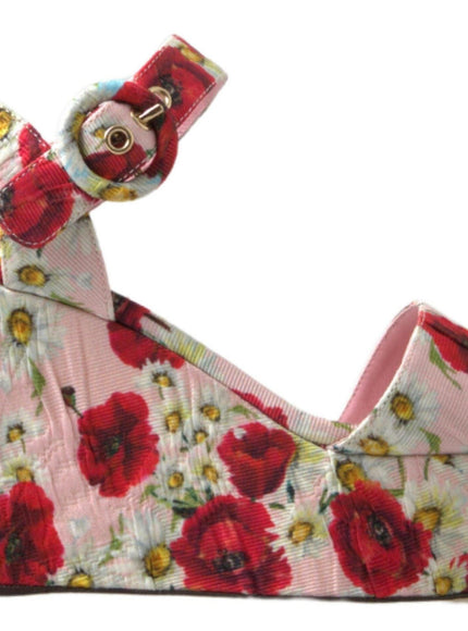 Dolce & Gabbana Multicolor floral print Wedges Floral Ankle Strap Sandals